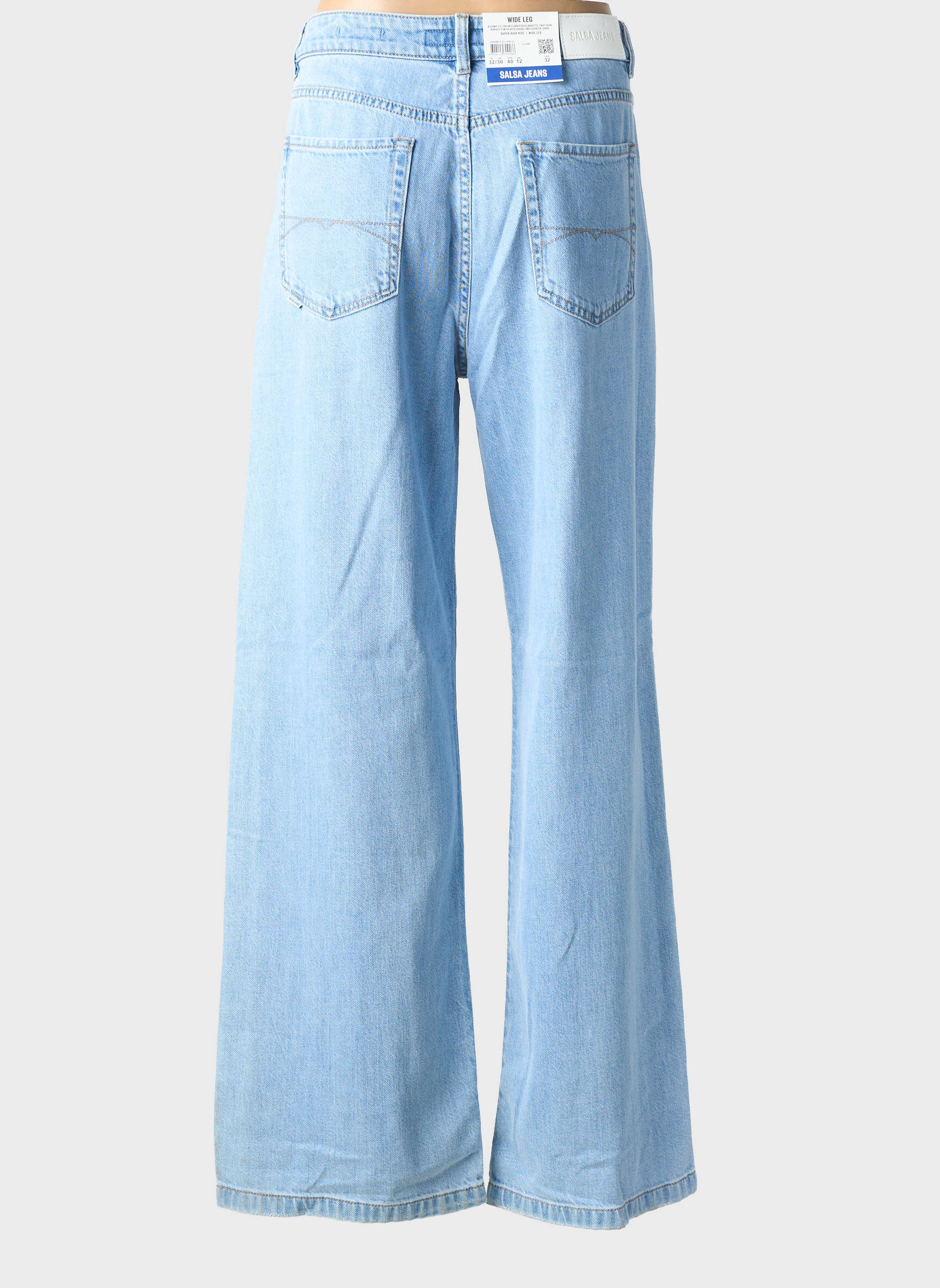 Jeans coupe large stretch taille haute bleu SALSA femme