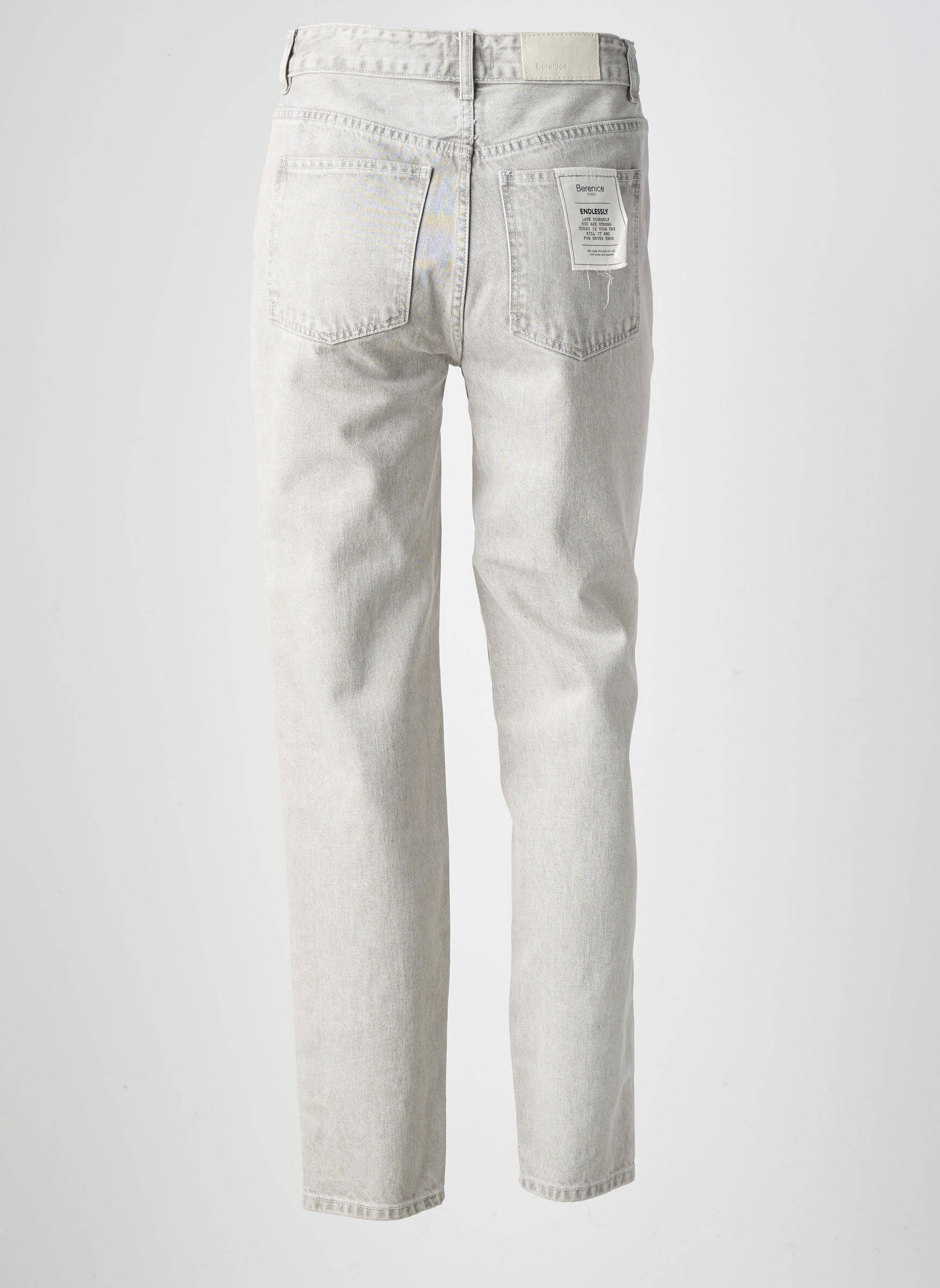 Jeans coupe slim taille haute taille haute gris BERENICE femme