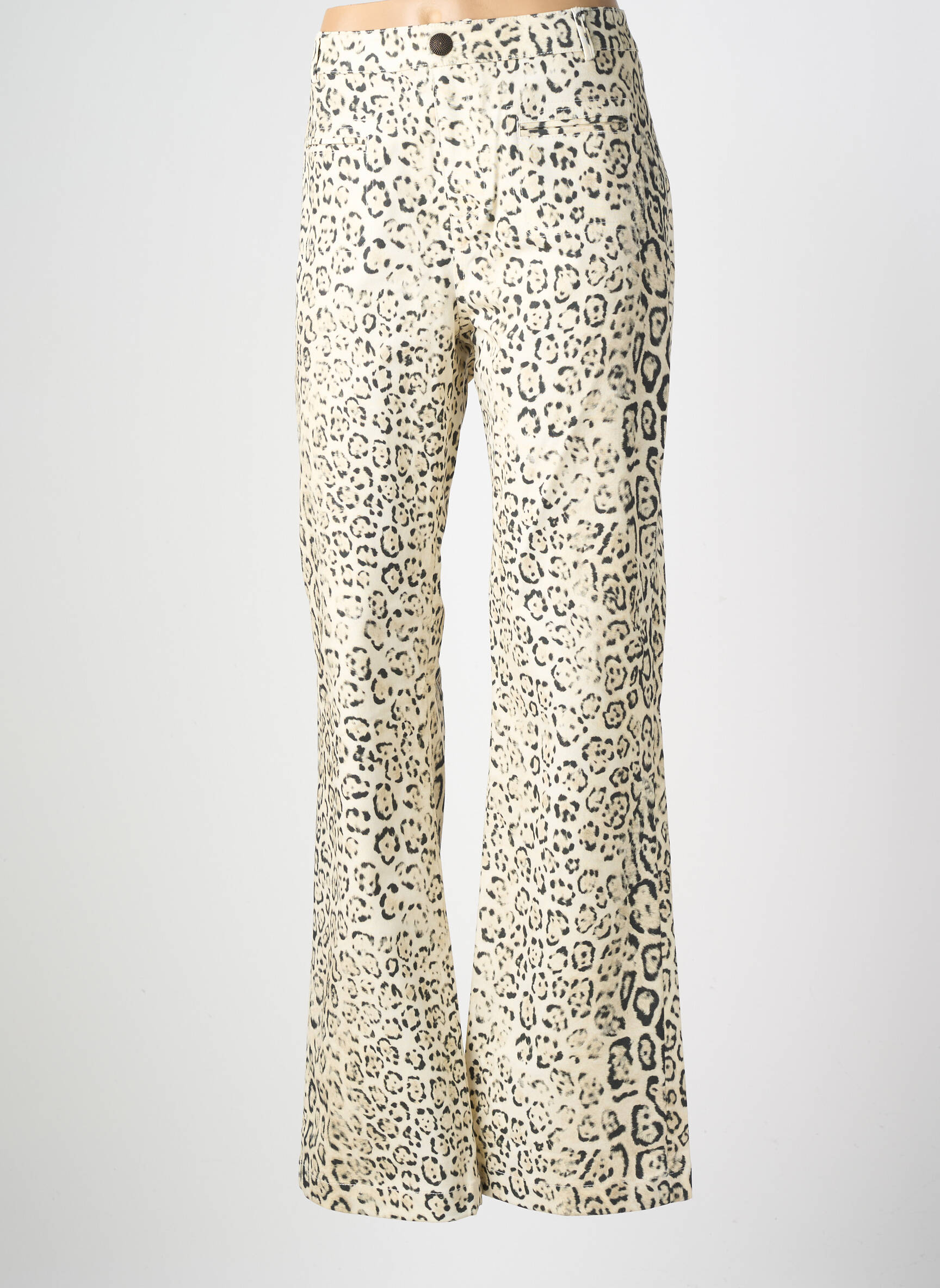 Pantalon flare taille normale taille normale beige EVA KAYAN femme
