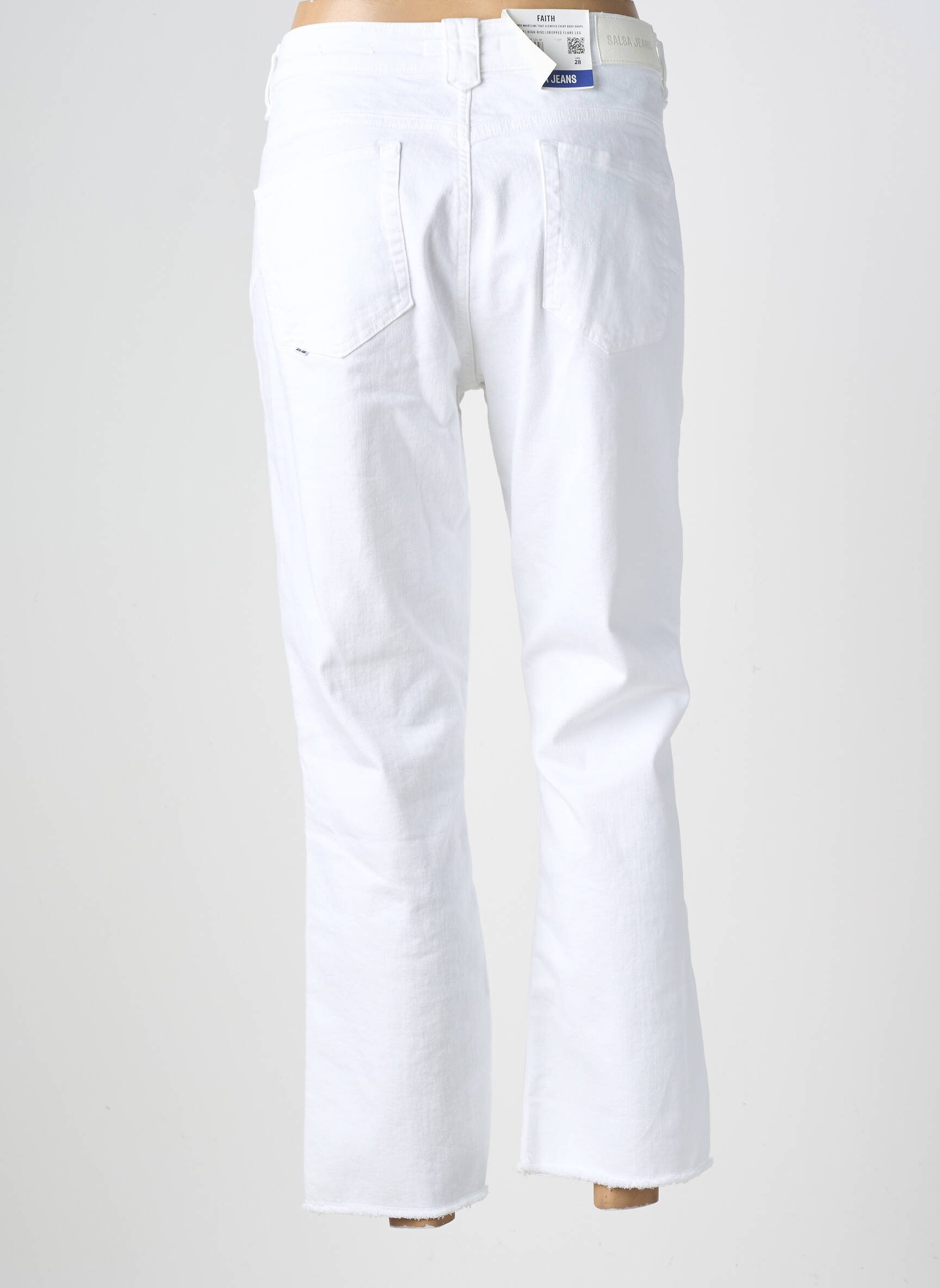 Jean coupe flare finition bord franc taille normale blanc SALSA femme