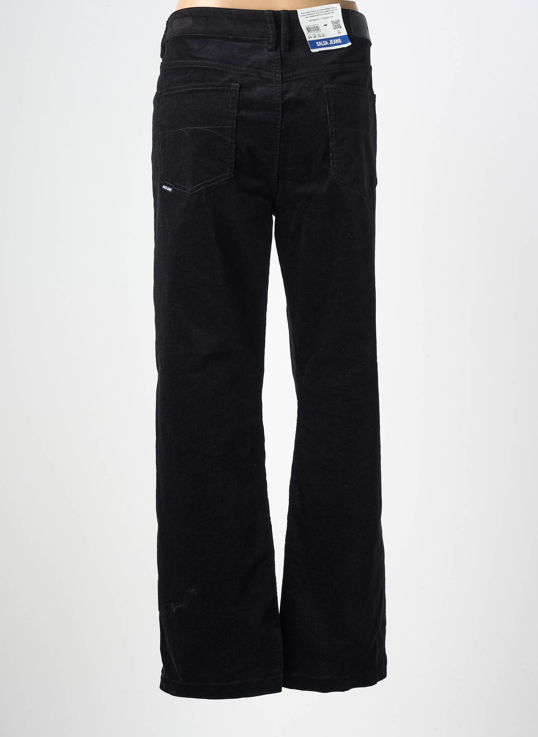 Pantalon droit stretch taille normale noir SALSA femme