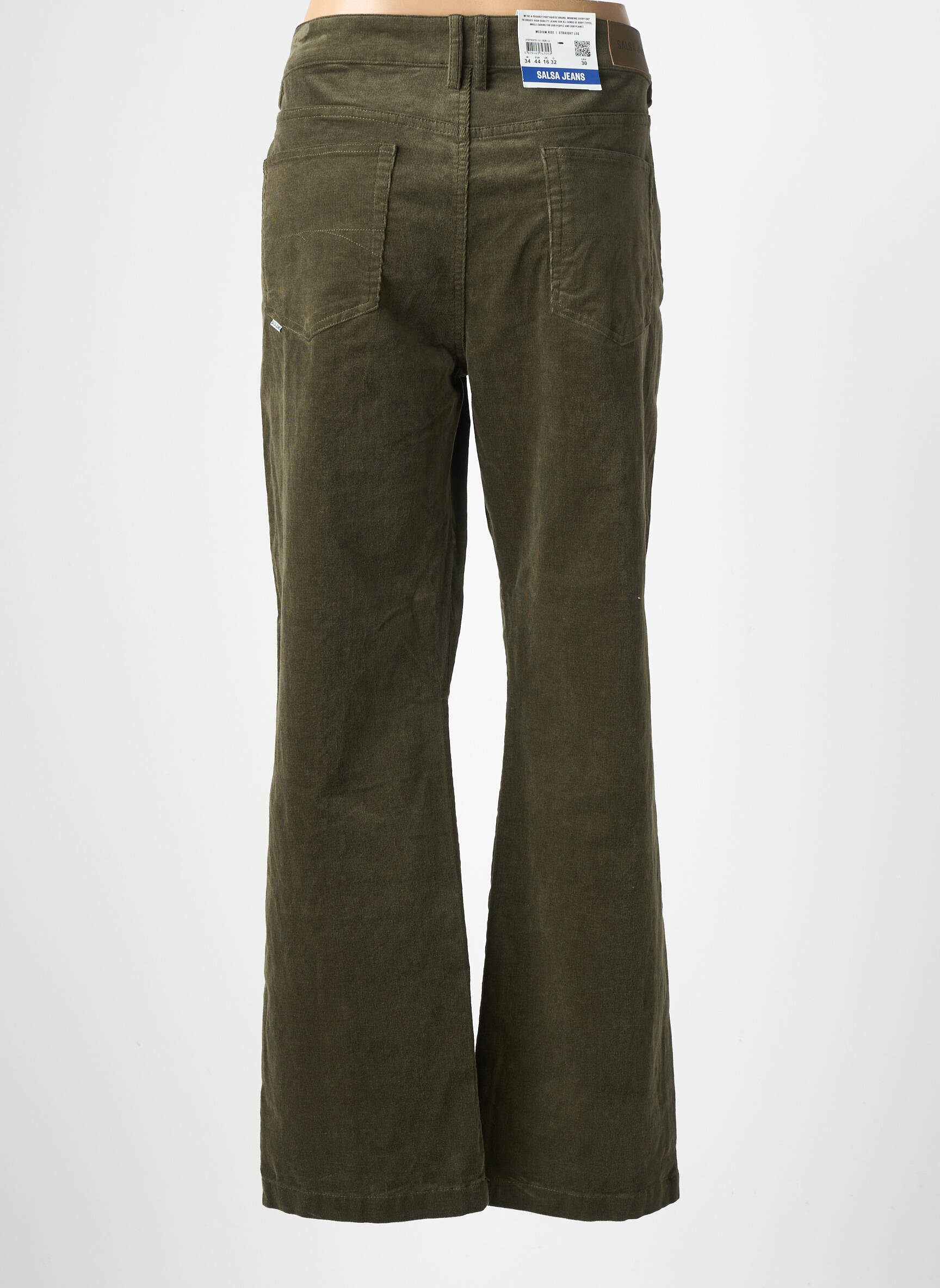 Pantalon droit stretch taille normale vert SALSA femme