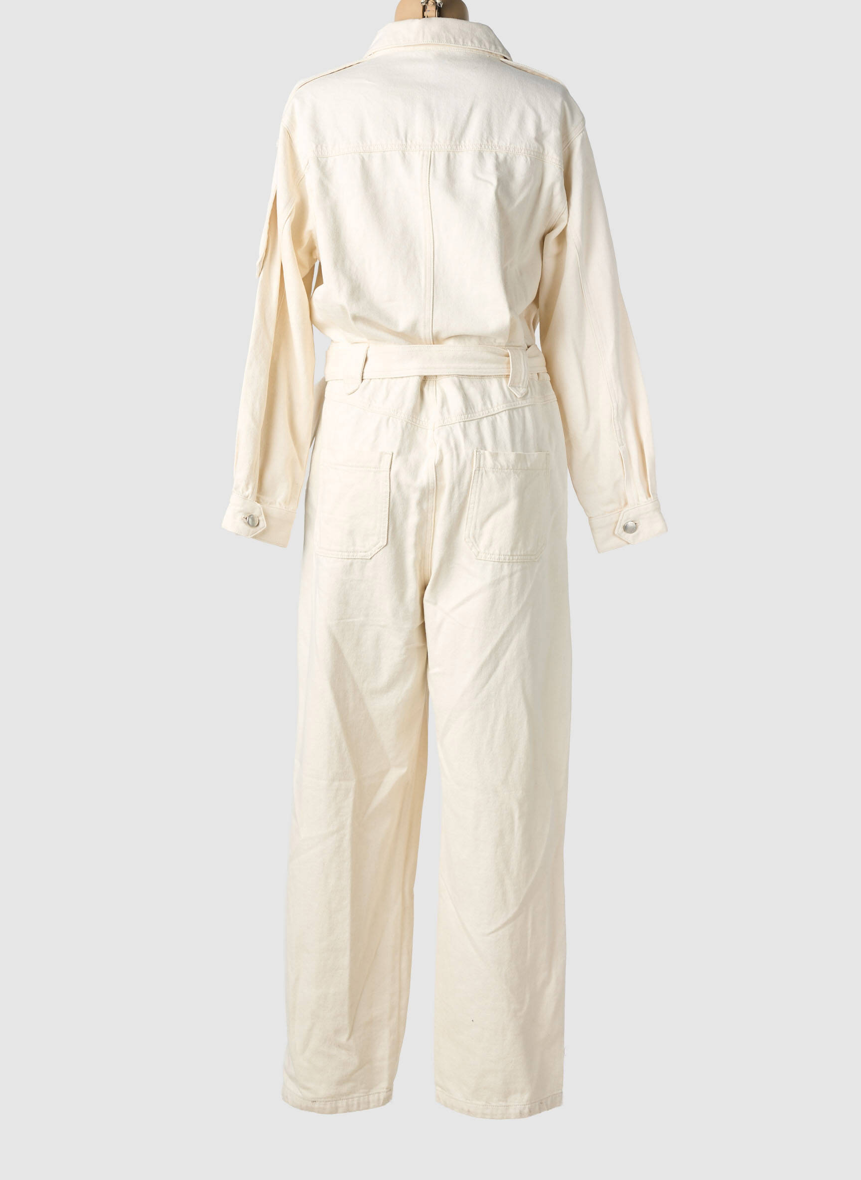 Combi-pantalon col chemisier manches longues beige SUNCOO femme