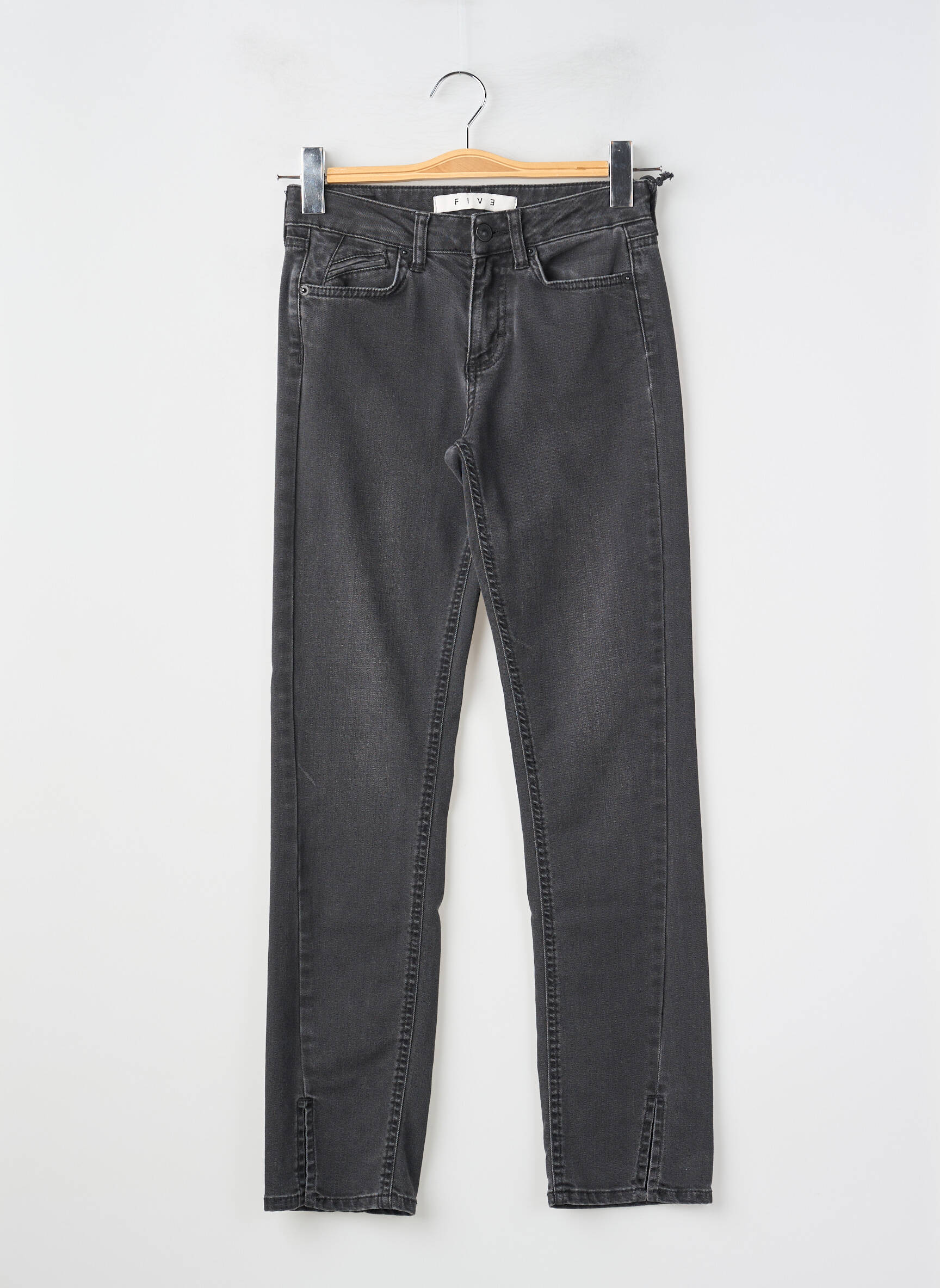 Jeans coupe slim stretch taille normale gris FIVE femme