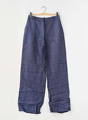 Pantalon large tissage crêpe taille haute bleu FACETTES STUDIO femme