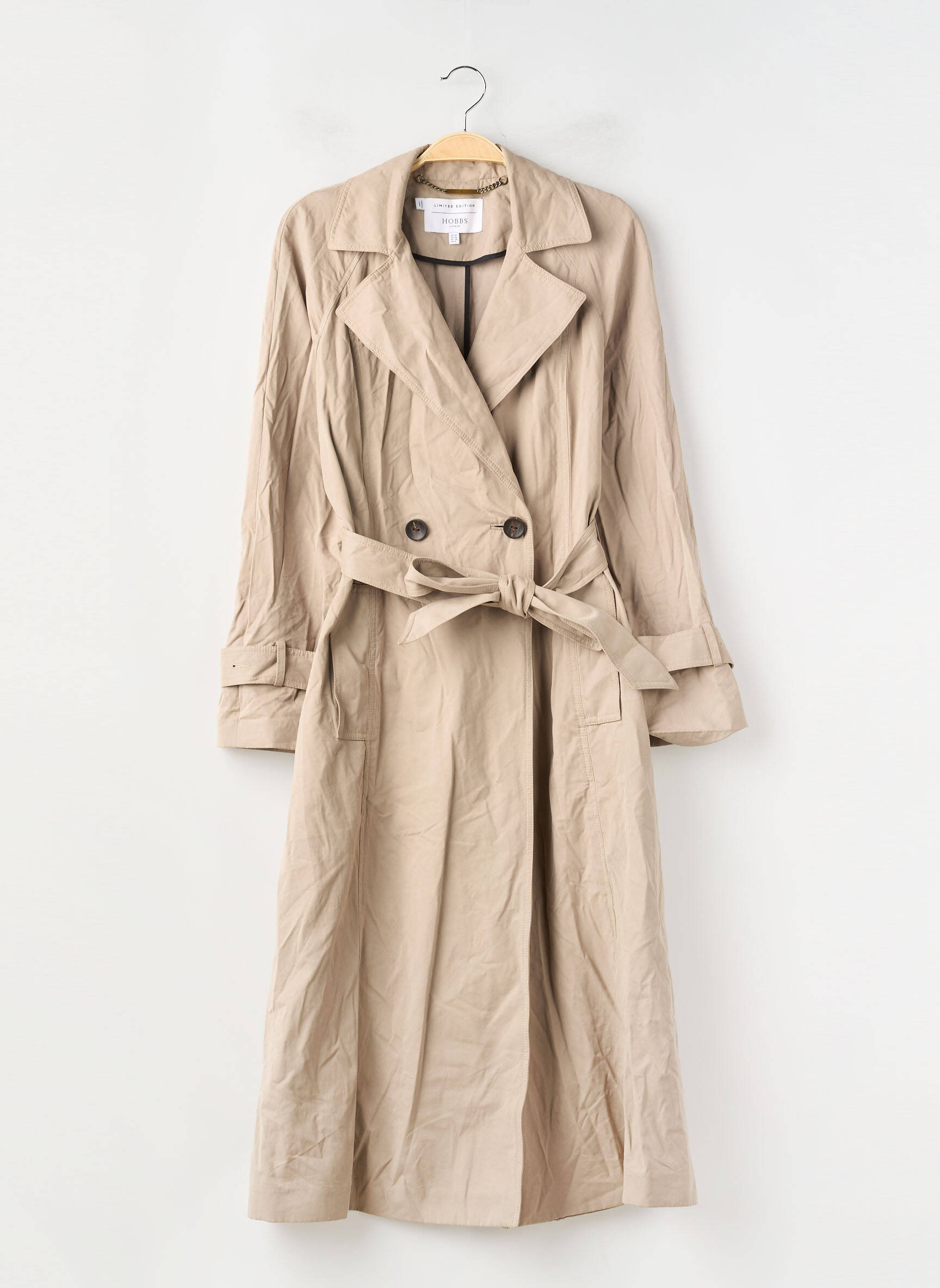 Trench tissage popeline sans capuche beige HOBBS femme