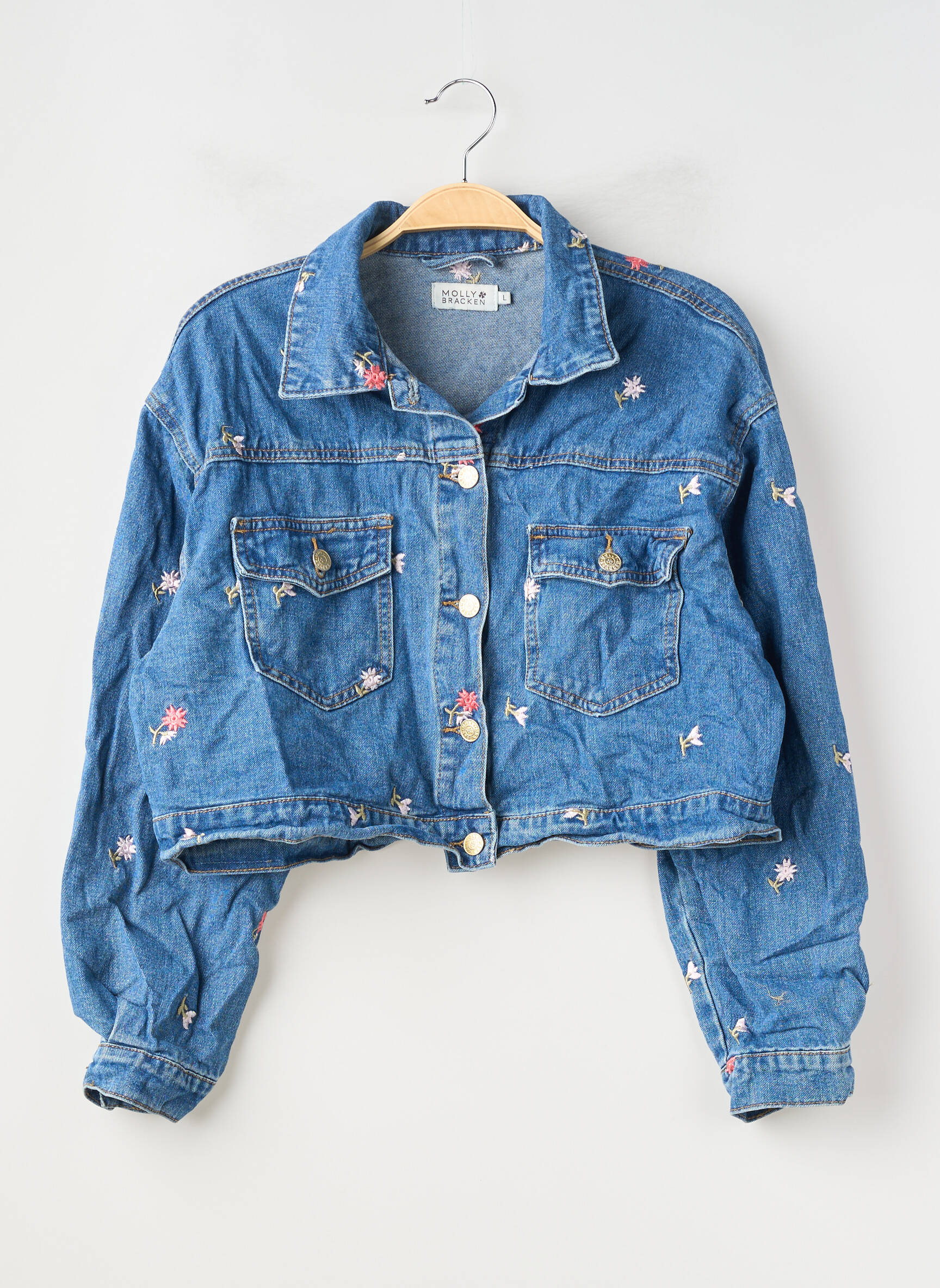 Veste casual poignets boutonnés avec fente bleu MOLLY BRACKEN femme