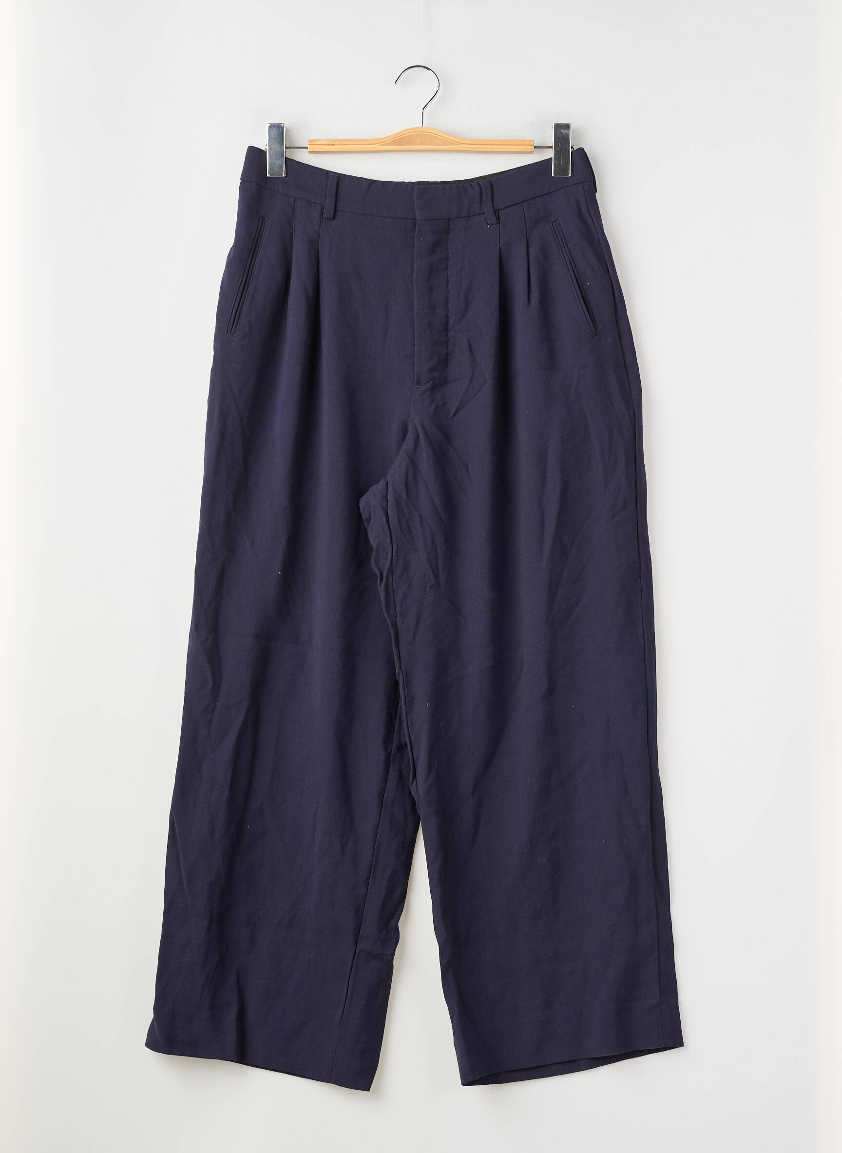 Pantalon large poches taille haute bleu AMI ALEXANDRE MATTIUSSI homme