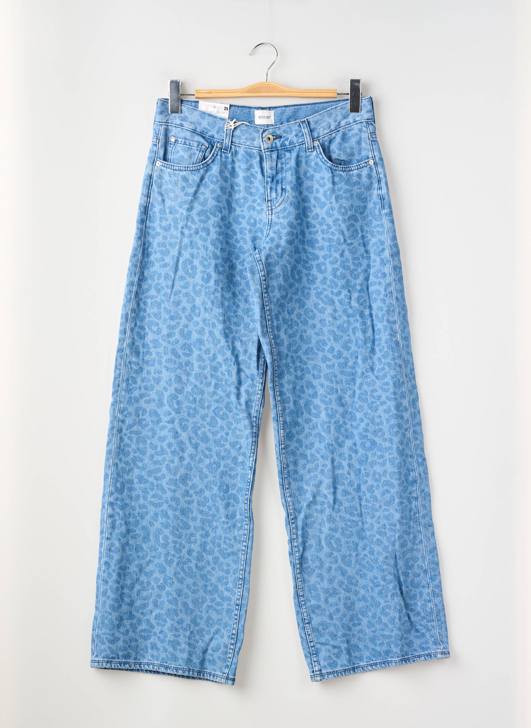 Jeans coupe large stretch taille normale bleu MUSTANG femme
