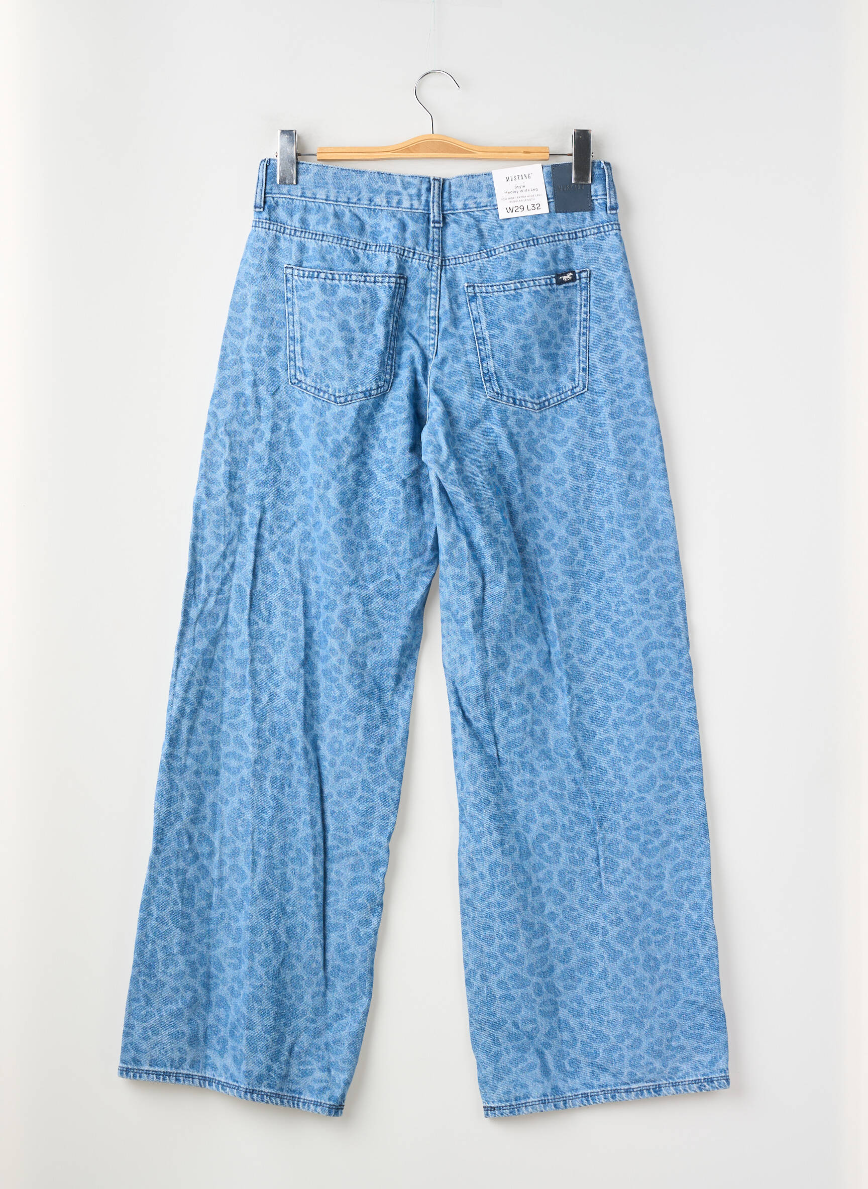 Jeans coupe large stretch taille normale bleu MUSTANG femme