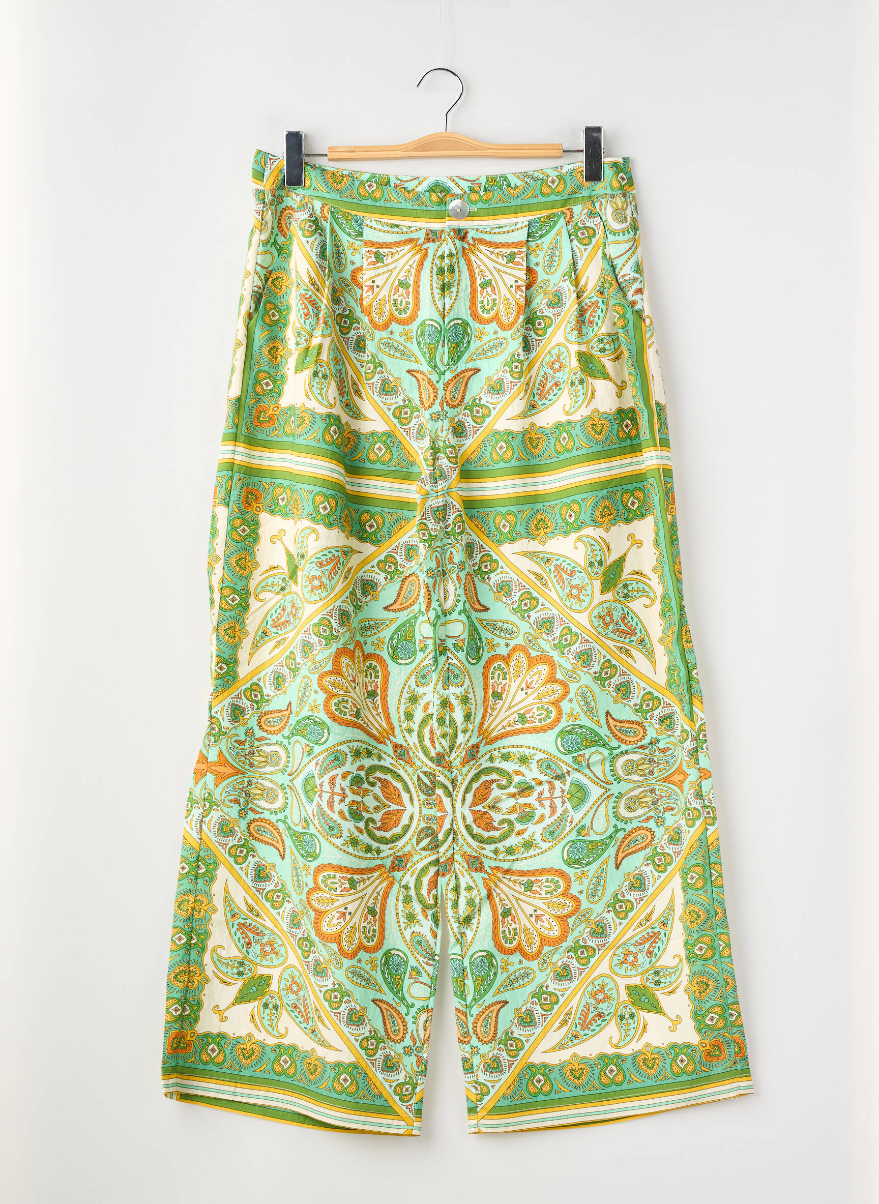 Pantalon large tissage crêpe taille normale vert MOLLY BRACKEN femme