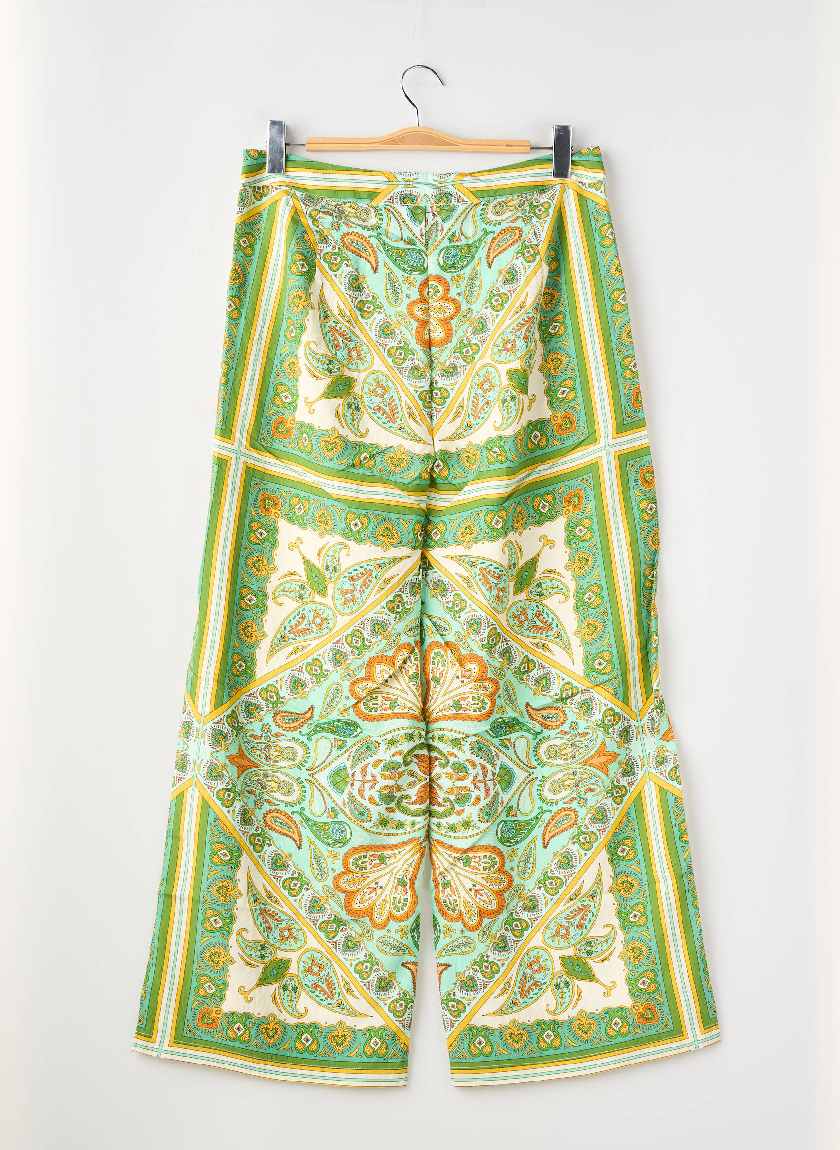 Pantalon large tissage crêpe taille normale vert MOLLY BRACKEN femme
