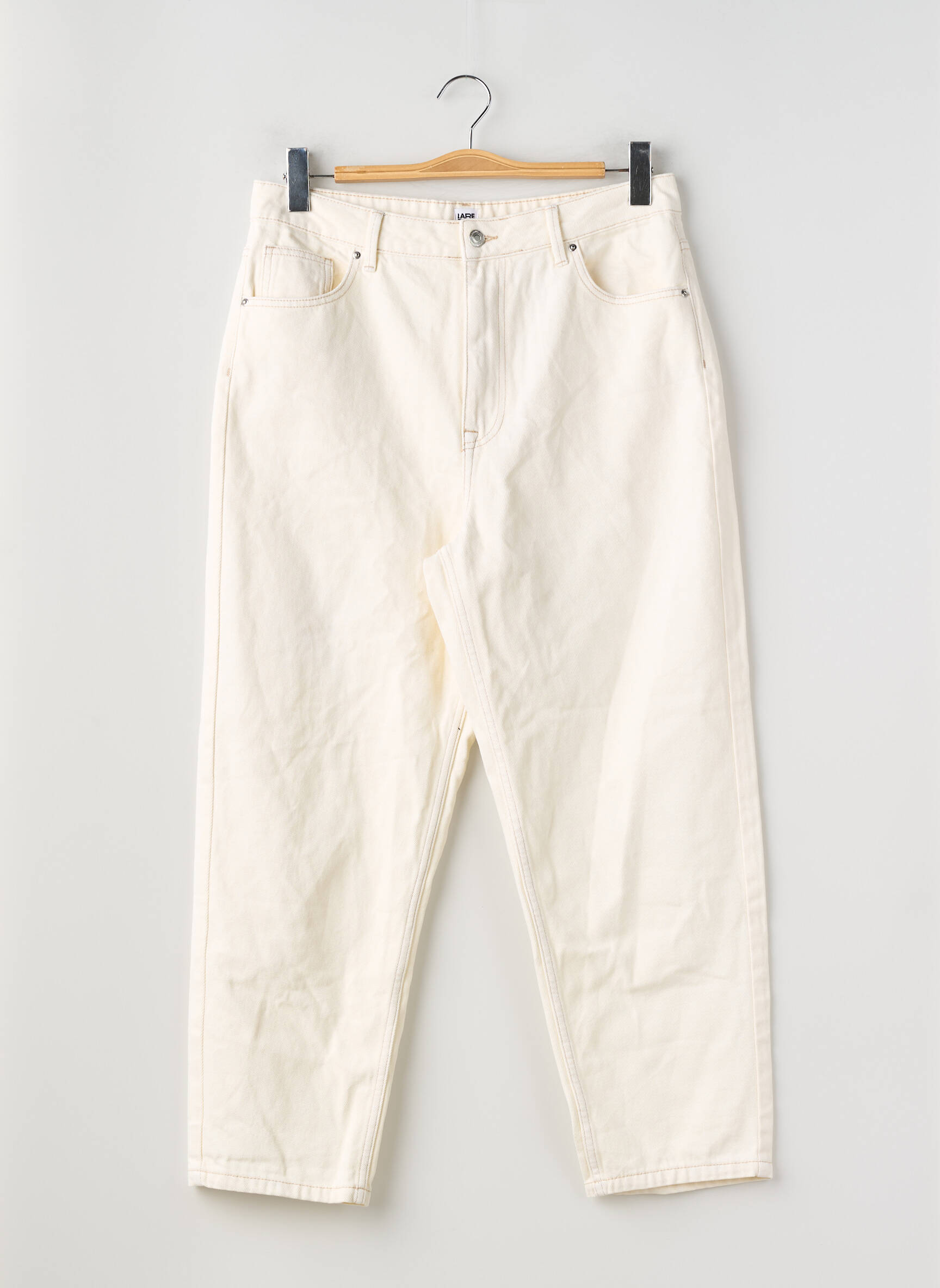Jeans boyfriend taille haute taille haute beige LA REDOUTE femme