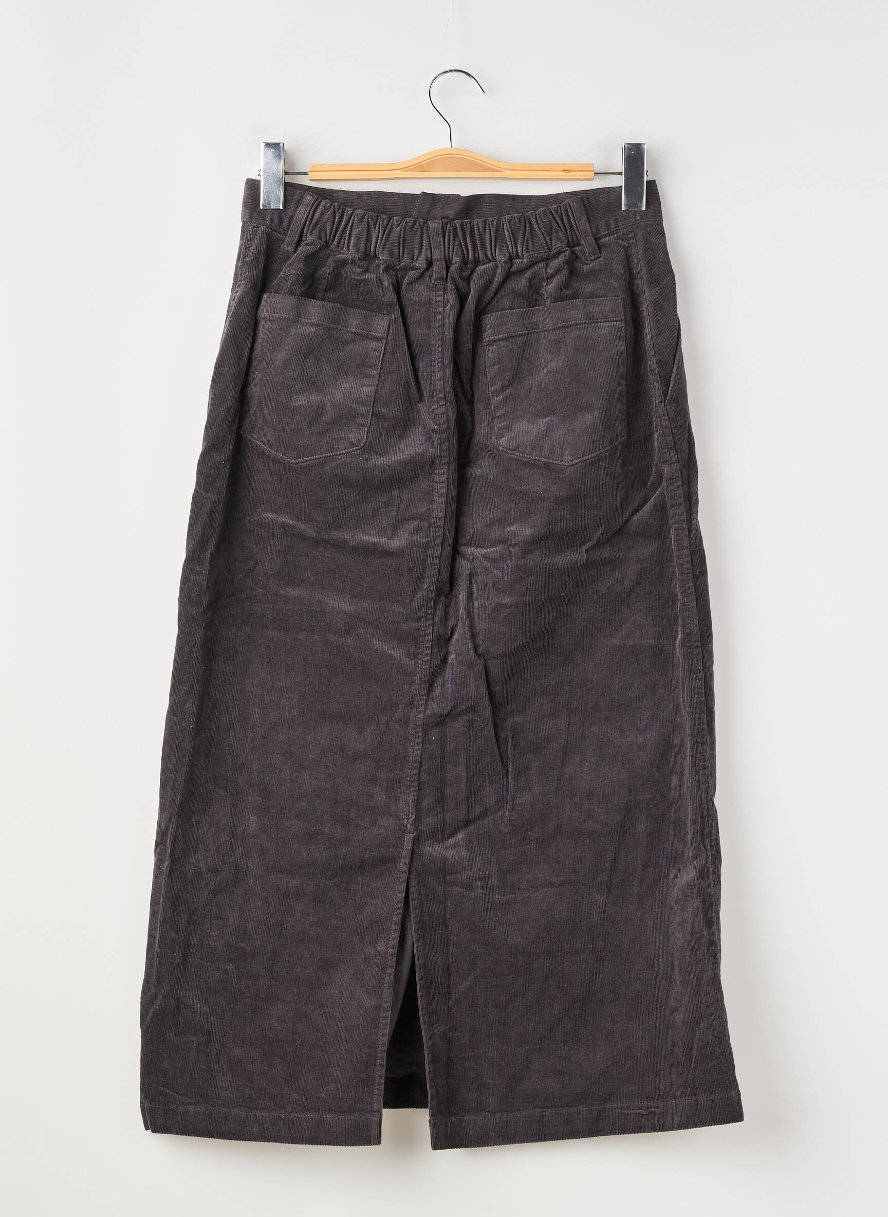 Jupe longue taille haute gris SANS MARQUE femme