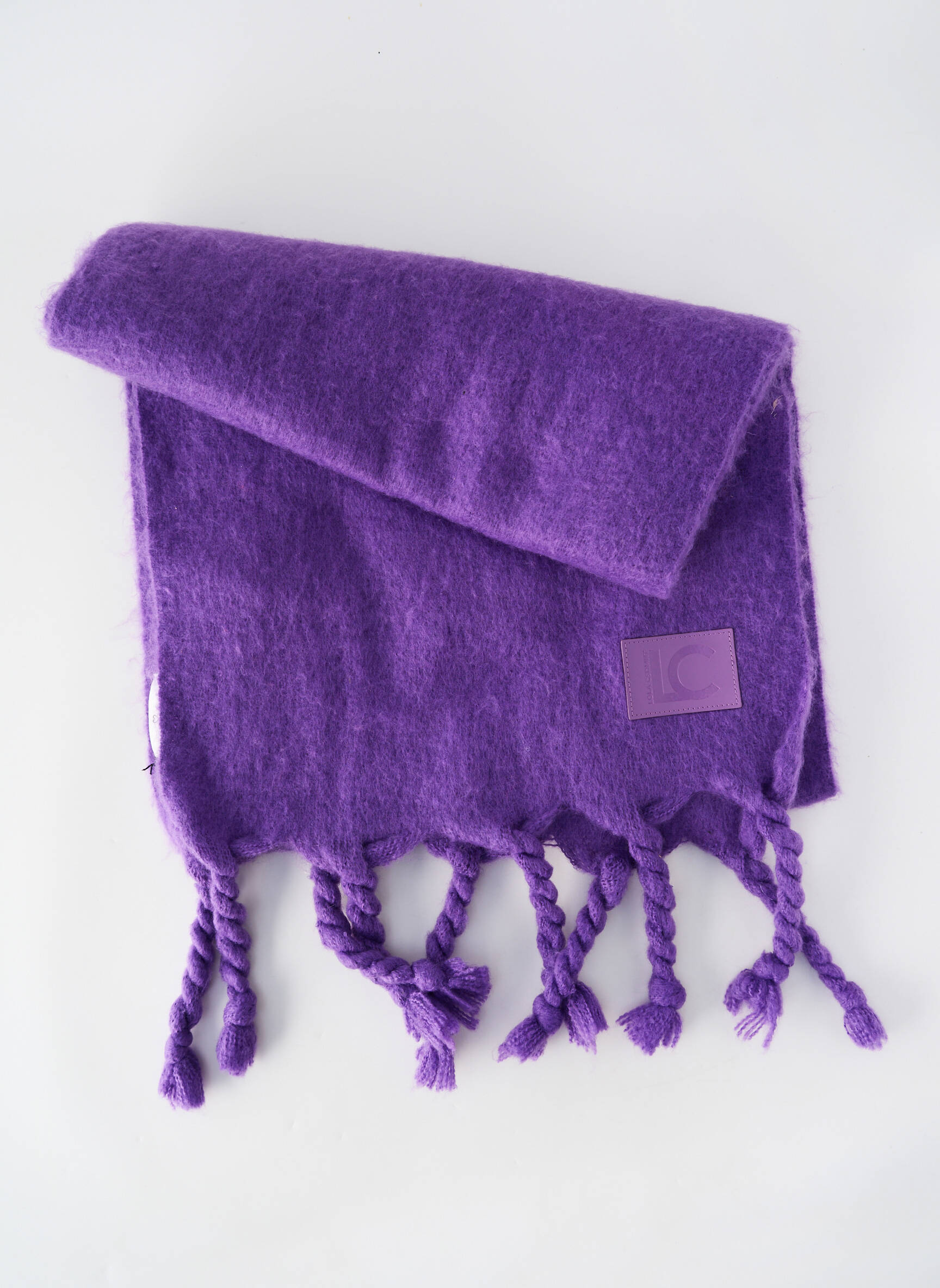 Echarpe maille maille poilu violet LOLA CASADEMUNT femme
