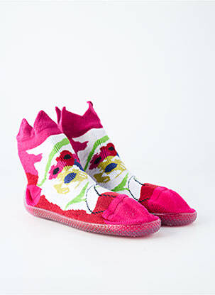 Chaussons/pantoufles fermeture elastique bout rond violet BERTHE AUX GRANDS PIEDS garçon