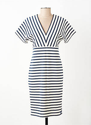 Robe mi-longue manches courtes manches courtes bleu SAINT JAMES femme