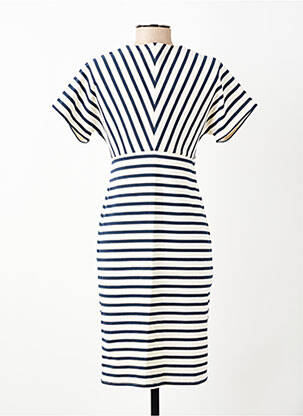 Robe mi-longue manches courtes manches courtes bleu SAINT JAMES femme