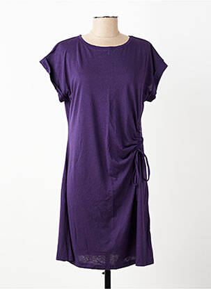Robe courte manches courtes manches courtes violet LA FEE MARABOUTEE femme