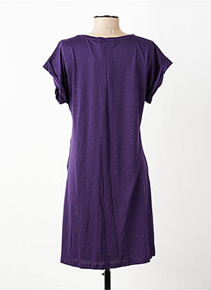 Robe courte manches courtes manches courtes violet LA FEE MARABOUTEE femme