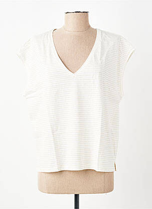 T-shirt coupe droite manches courtes beige LA FEE MARABOUTEE femme