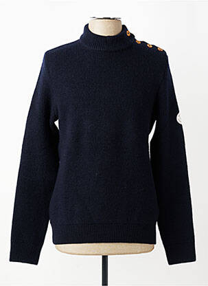 Pull stretch manches longues bleu ROYAL MER homme