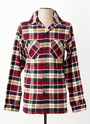 Chemise manches longues poches rouge LE GLAZIK homme