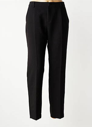 Pantalon droit tissage crêpe taille normale noir SIGNE NATURE femme