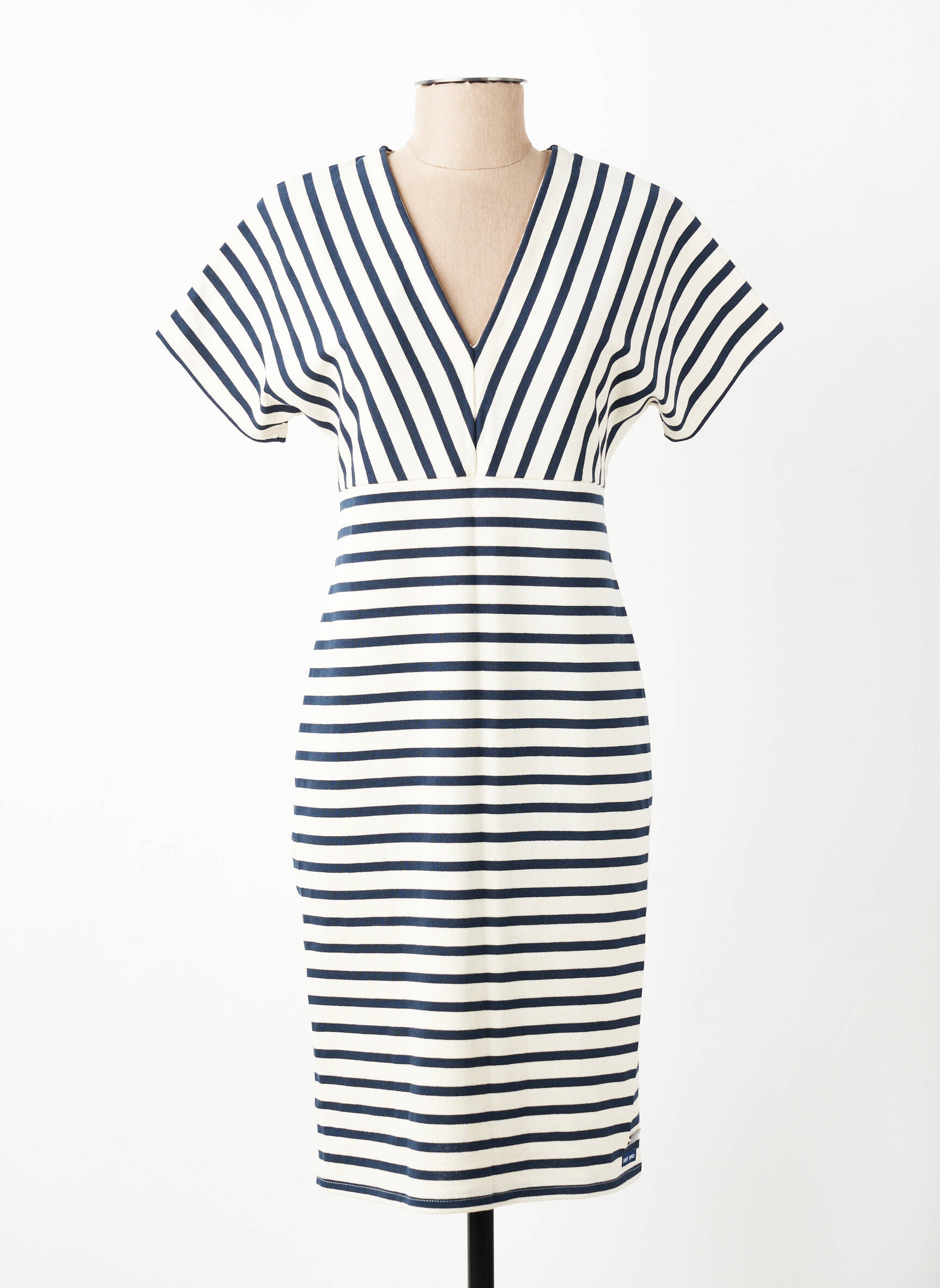 Robe mi-longue manches courtes manches courtes bleu SAINT JAMES femme