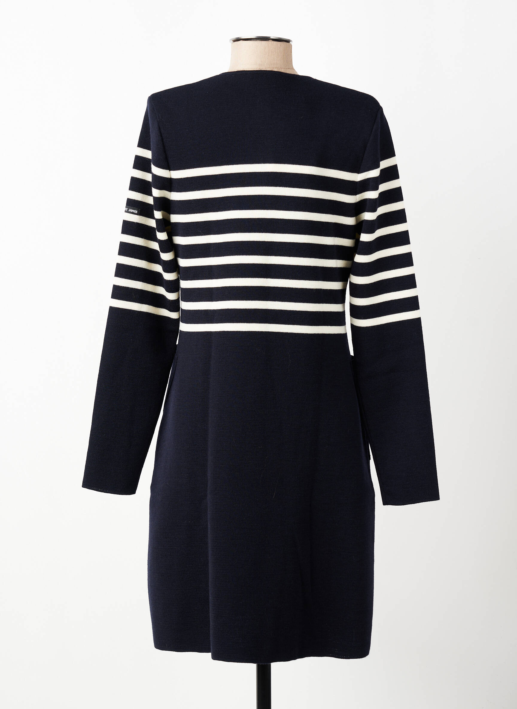 Robe mi-longue manches longues manches longues bleu SAINT JAMES femme