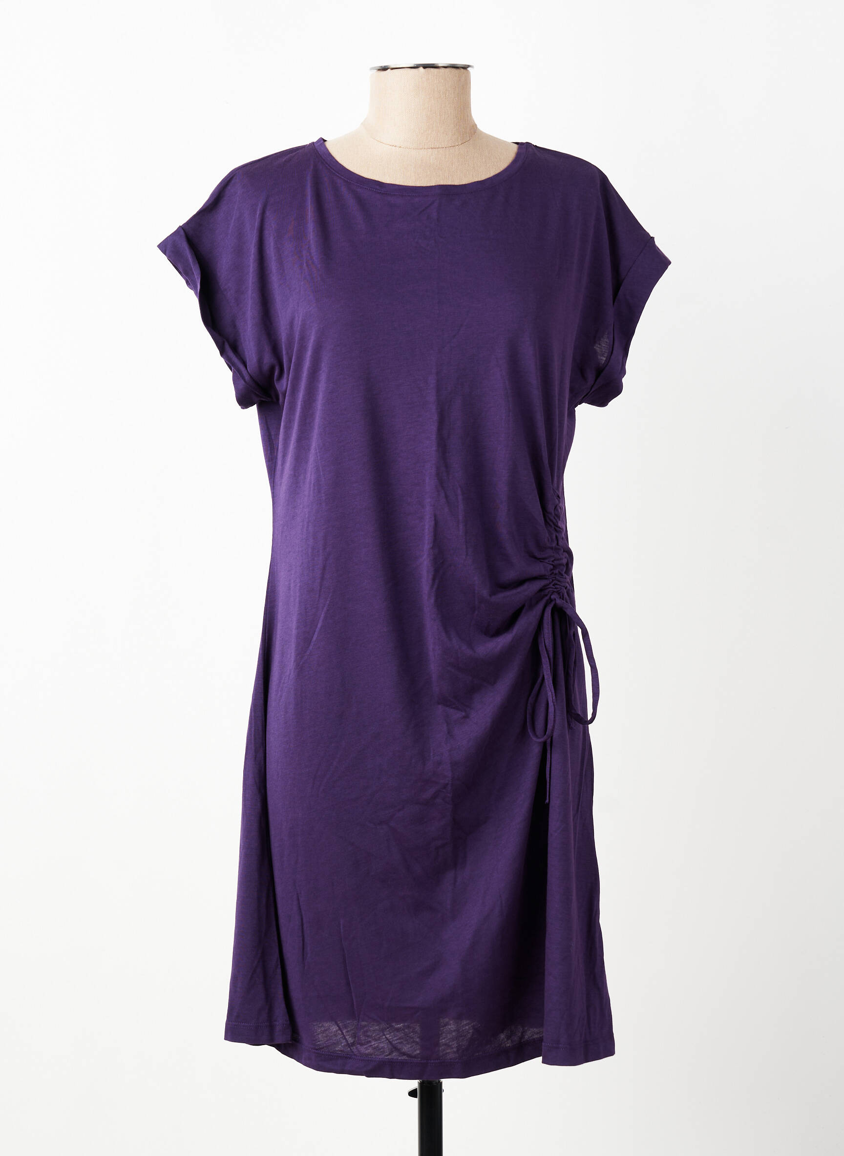 Robe courte manches courtes manches courtes violet LA FEE MARABOUTEE femme