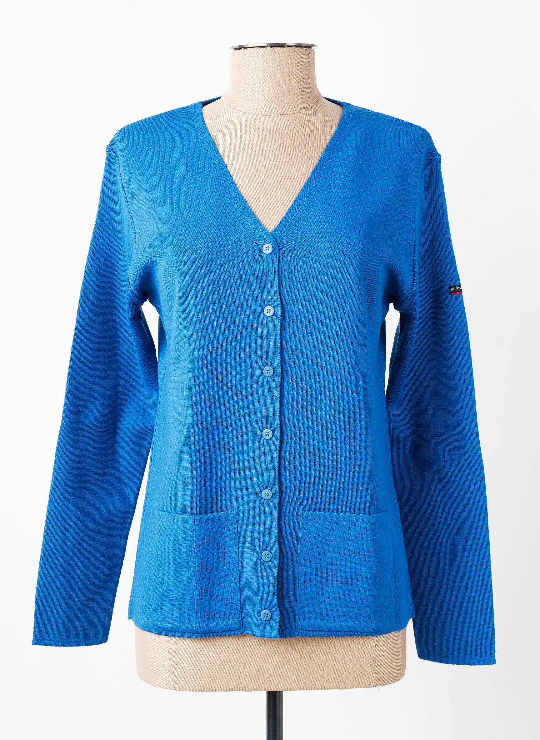 Gilet manches longues stretch bleu ARMOR LUX femme