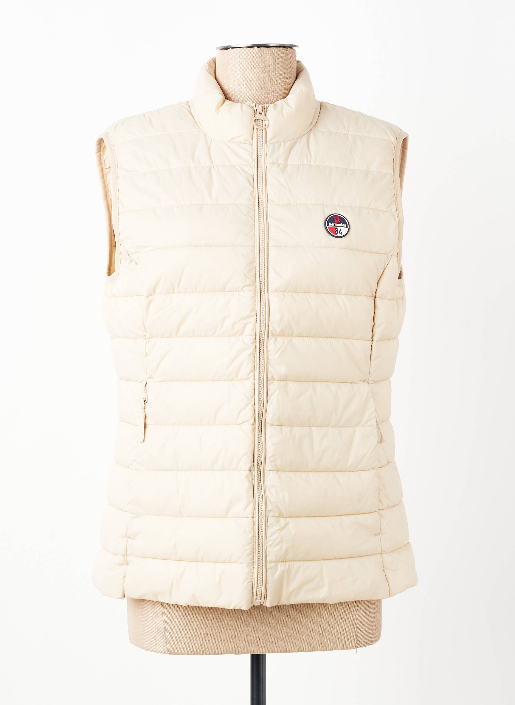Doudoune poches sans capuche beige BERMUDES femme