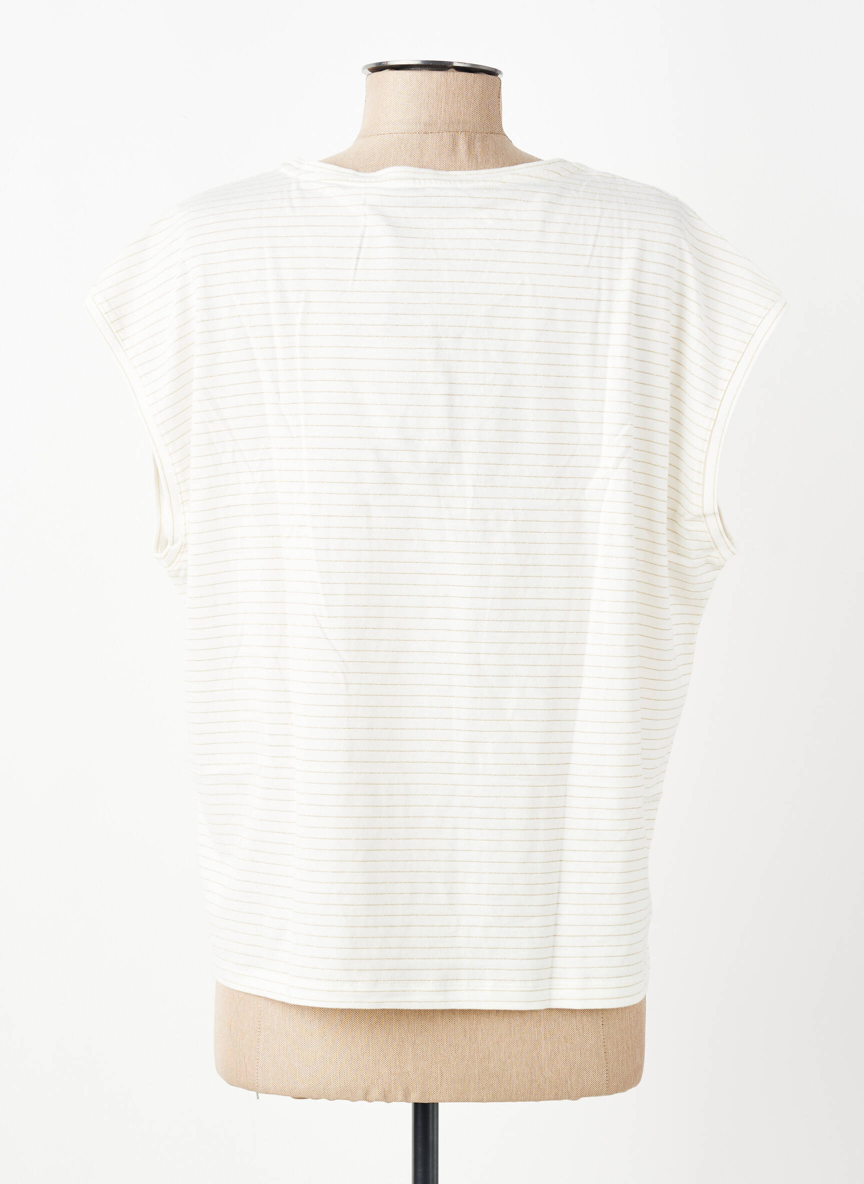 T-shirt coupe droite manches courtes beige LA FEE MARABOUTEE femme