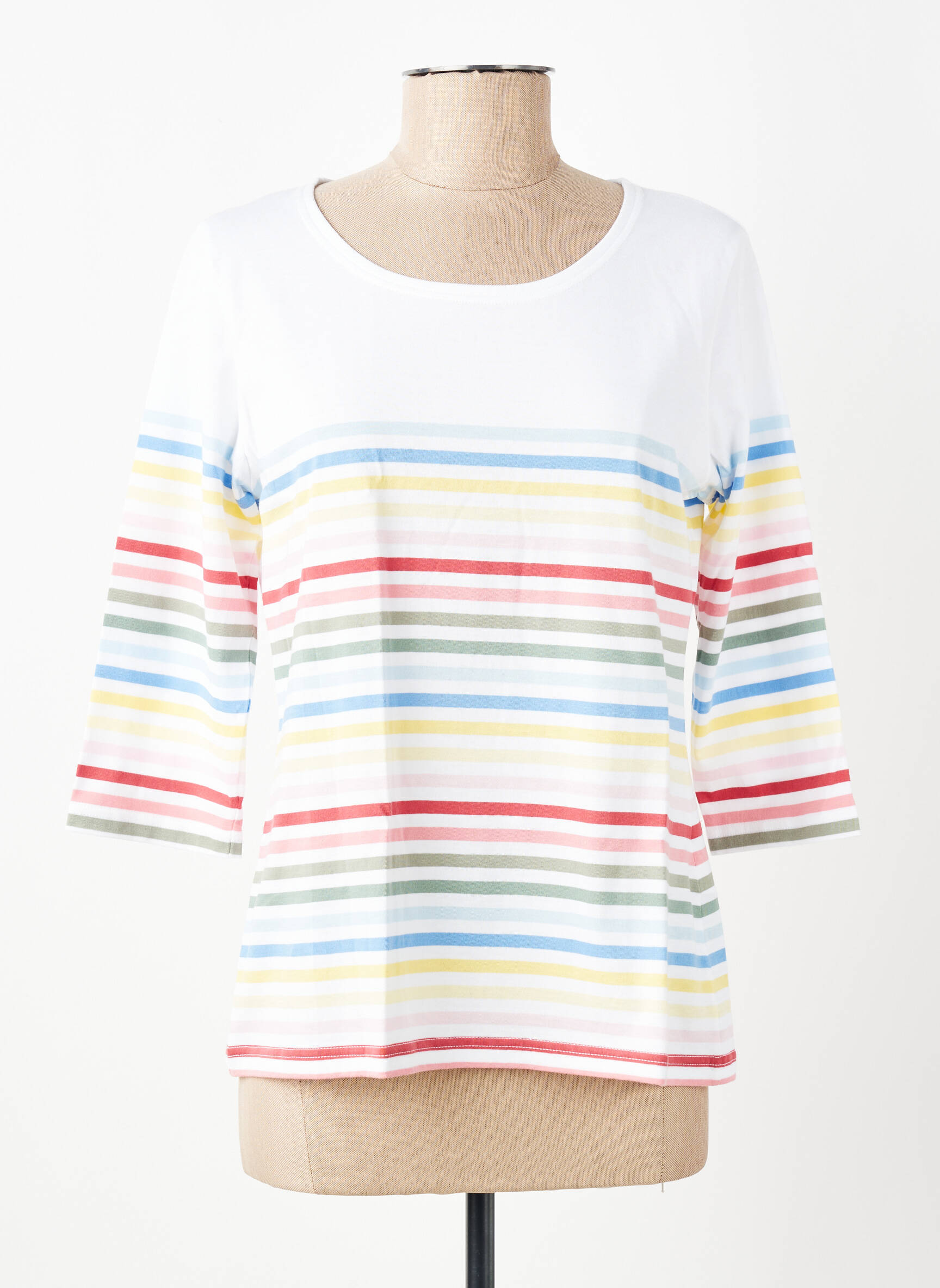 T-shirt manches 3/4 manches 3/4 blanc ARMOR LUX femme