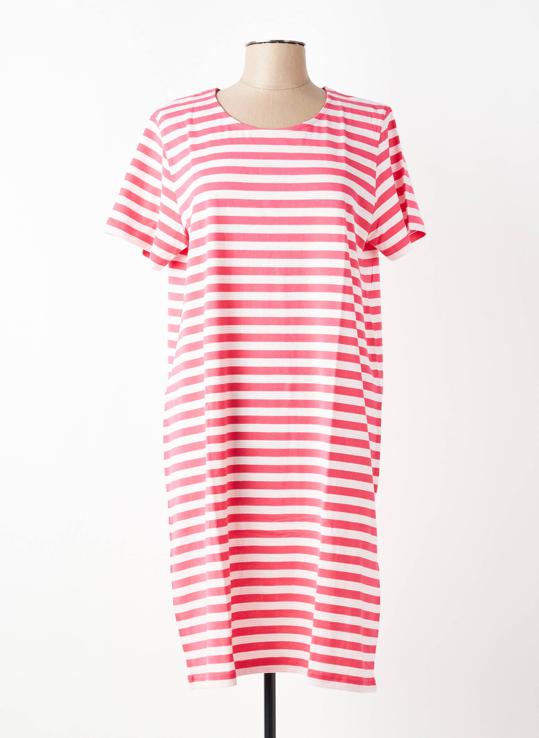 Chemise de nuit imprimé rayures rouge ARMOR LUX femme