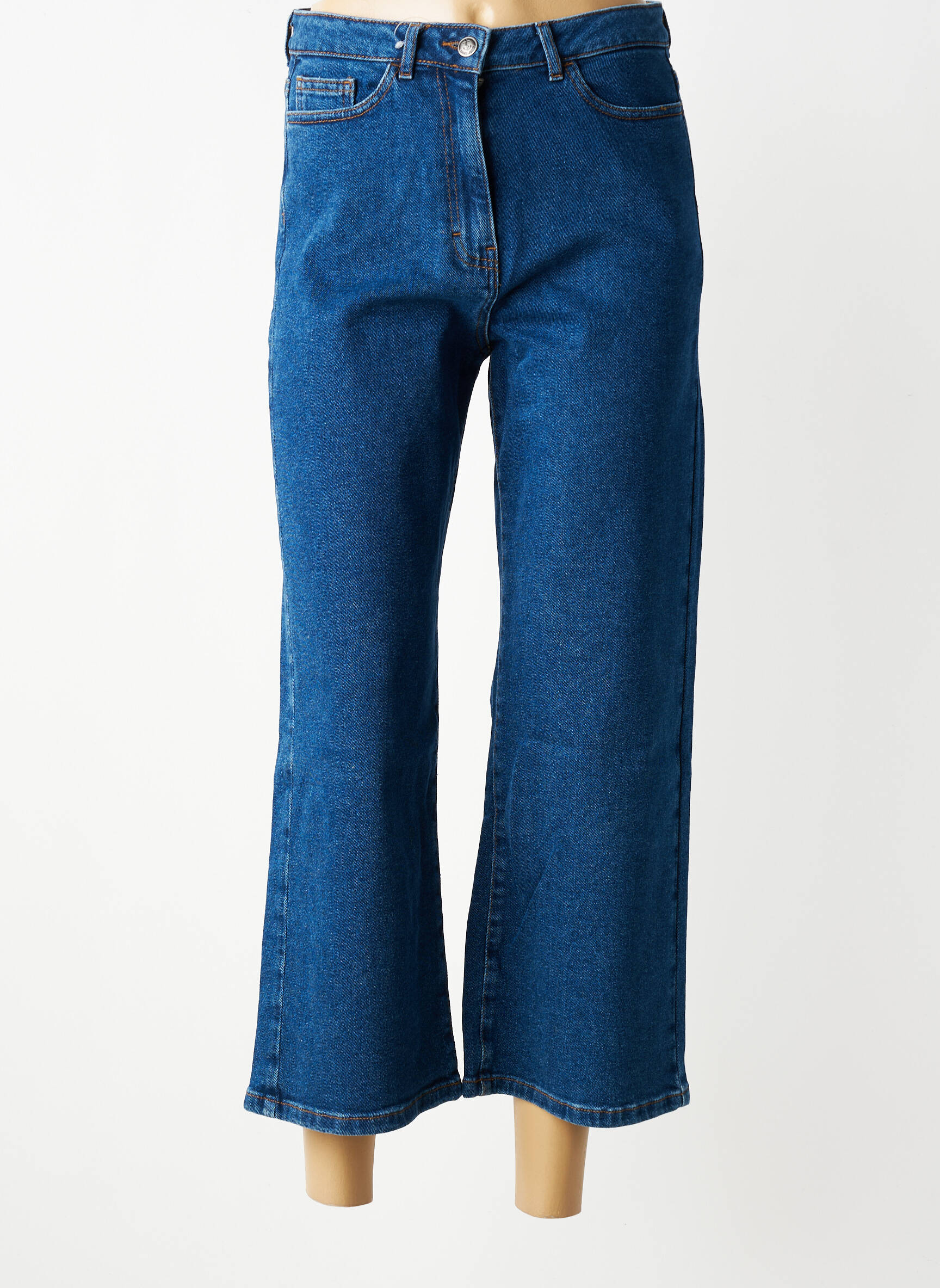 Jeans coupe droite taille haute taille haute bleu SAINT JAMES femme