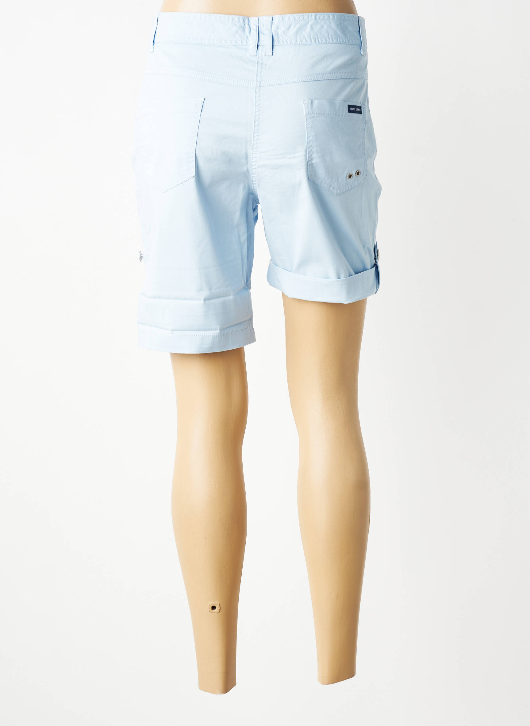 Bermuda tissage popeline taille normale bleu SAINT JAMES femme