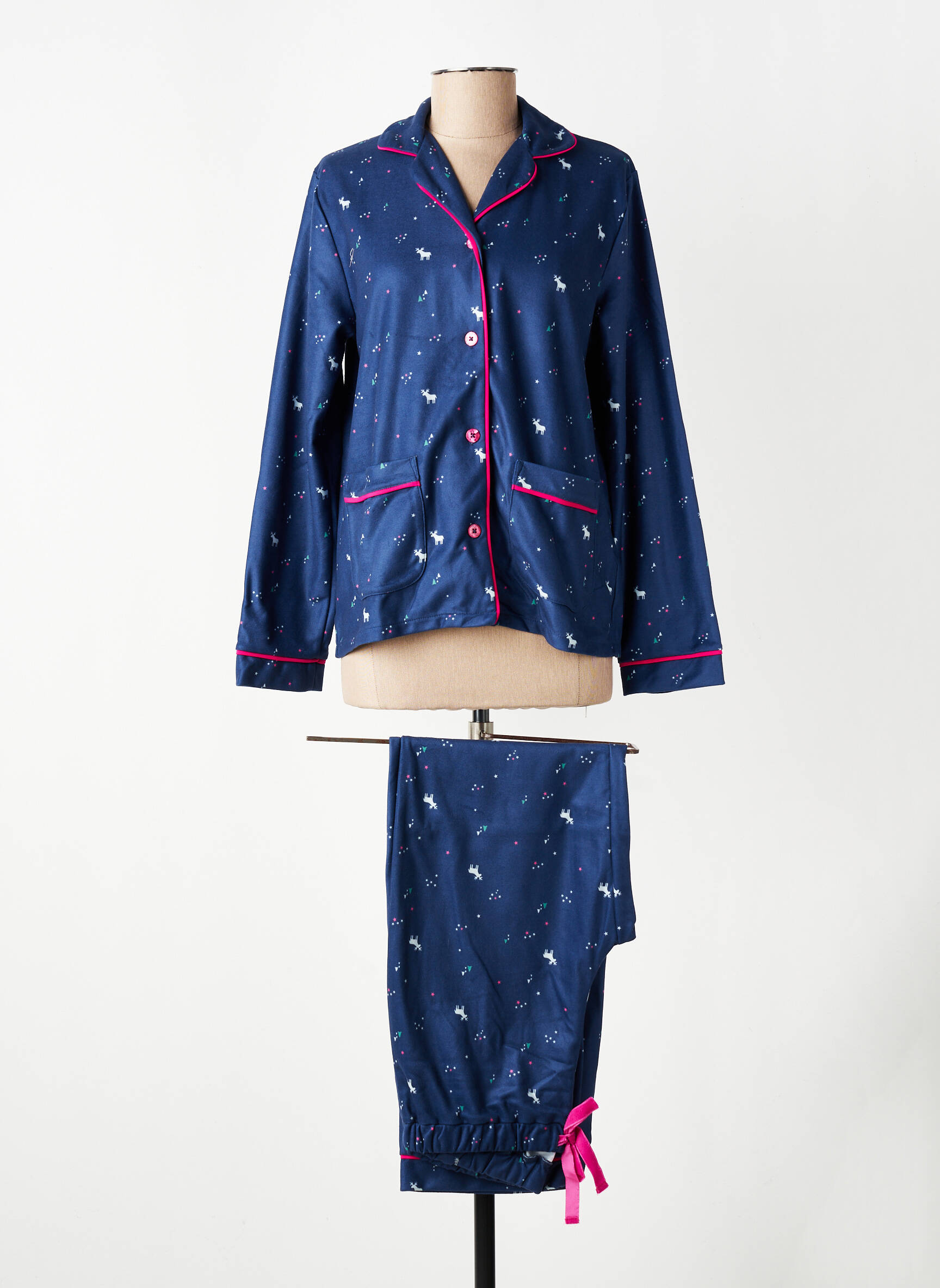 Pyjama tissage jersey bleu ARTHUR femme
