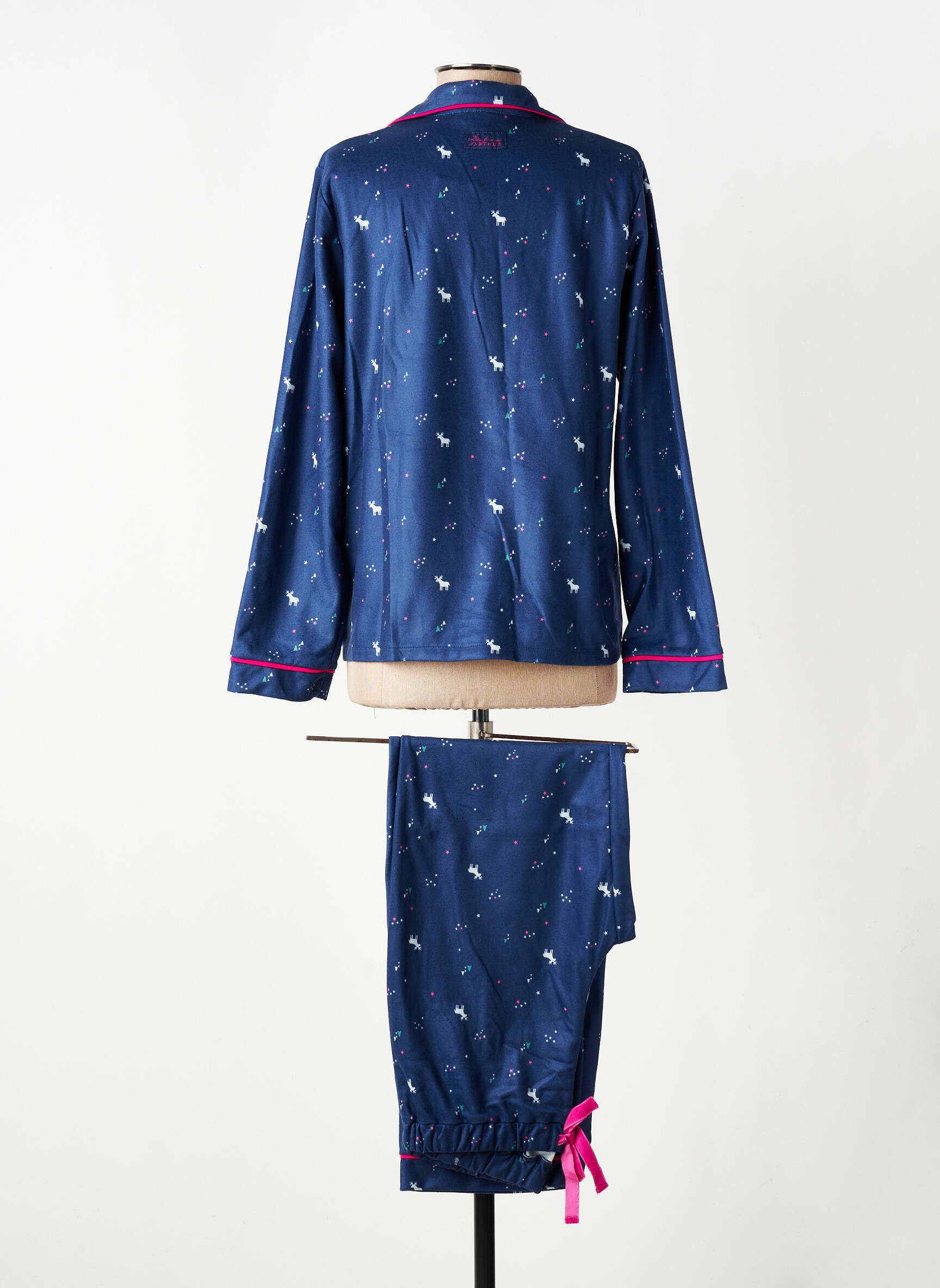 Pyjama tissage jersey bleu ARTHUR femme