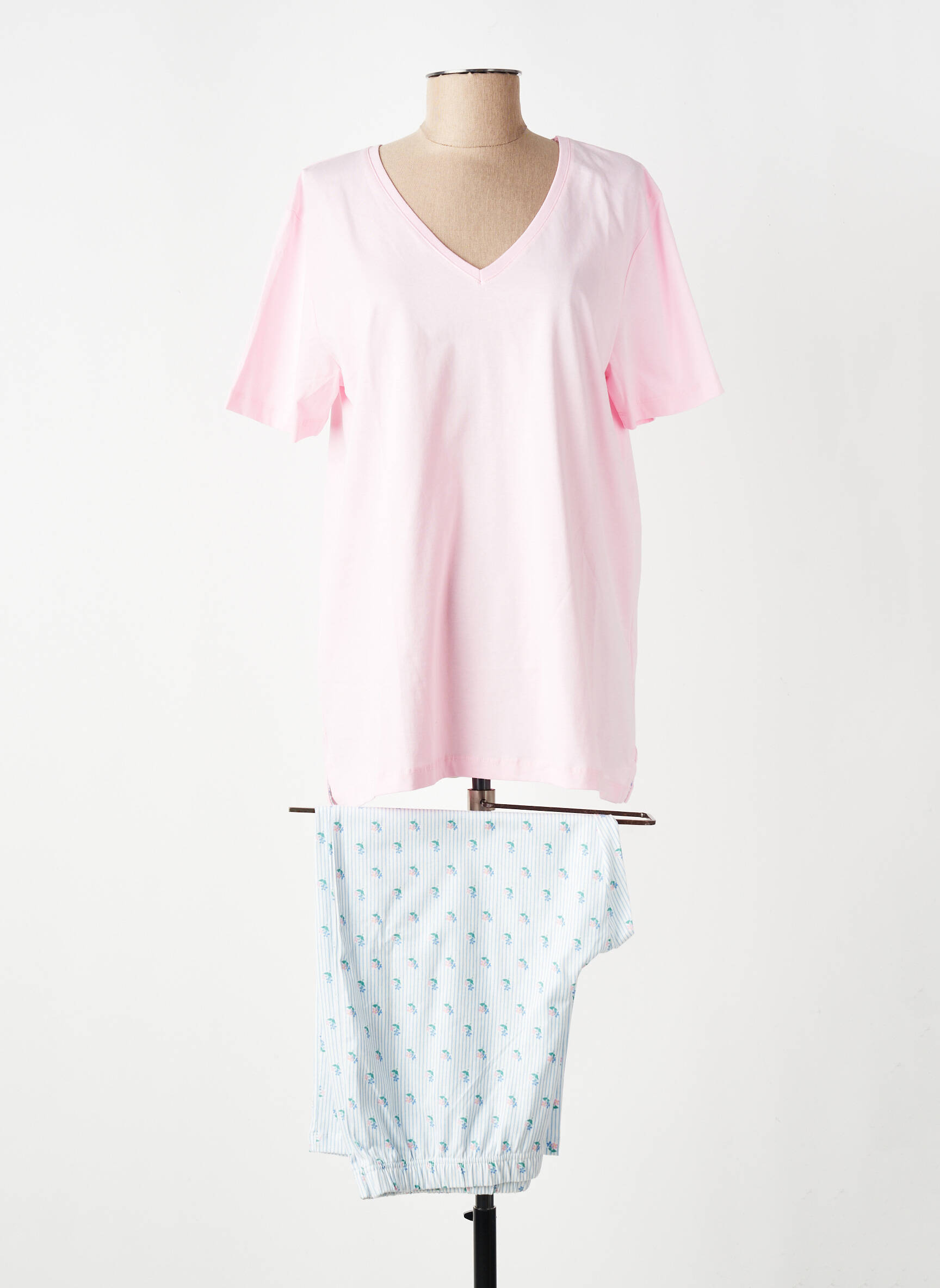 Pyjama manches courtes rose ARMOR LUX femme