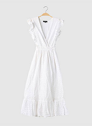 Robe longue manches courtes manches courtes blanc MAJORELLE femme