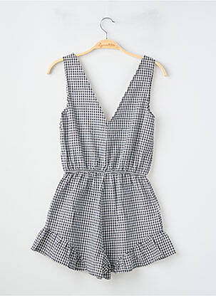 Combishort tissage crêpe sans manche noir SANS MARQUE femme