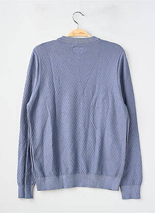 Pull col v manches longues bleu DEVRED homme