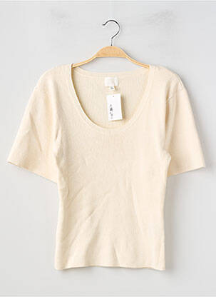 Pull stretch manches courtes beige H&M femme