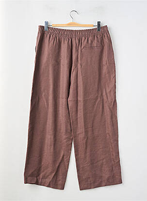 Pantalon 7/8 taille élastique taille normale marron ZARA femme