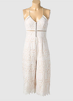 Combi-pantalon fermeture zippée au dos fines bretelles beige MISSGUIDED femme