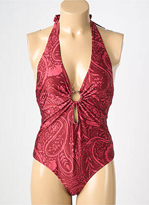 Maillot de bain 1 pièce stretch rouge ALME femme