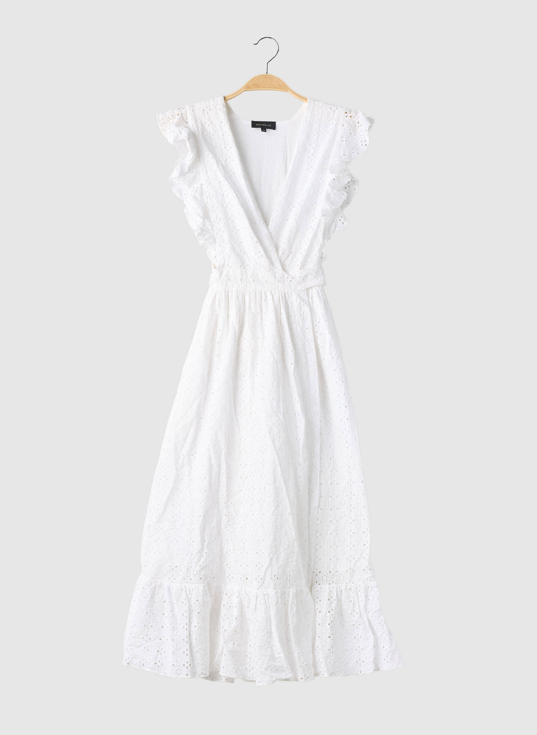 Robe longue manches courtes manches courtes blanc MAJORELLE femme