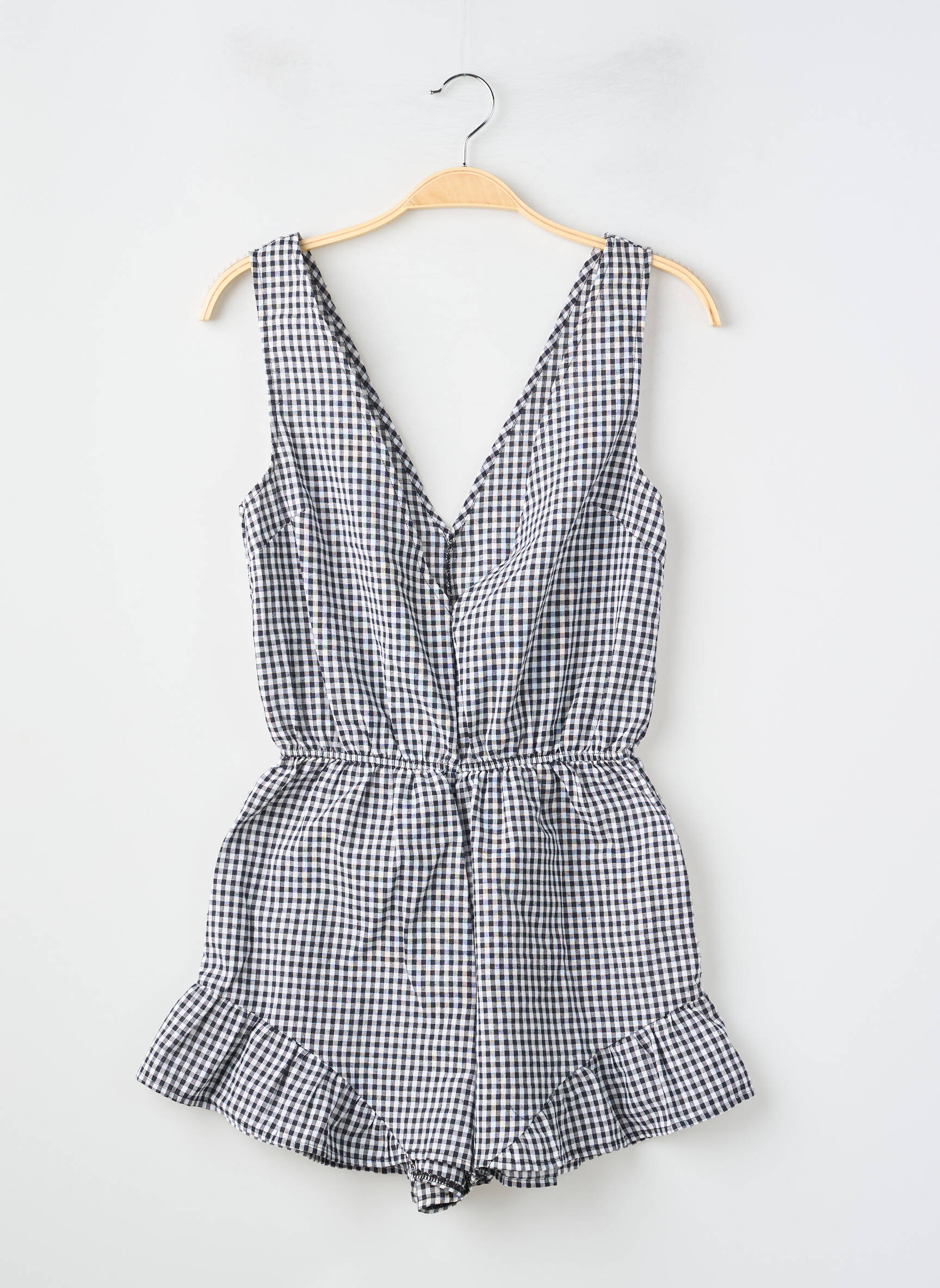 Combishort tissage crêpe sans manche noir SANS MARQUE femme